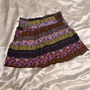 Multicolor A-Line Skirt